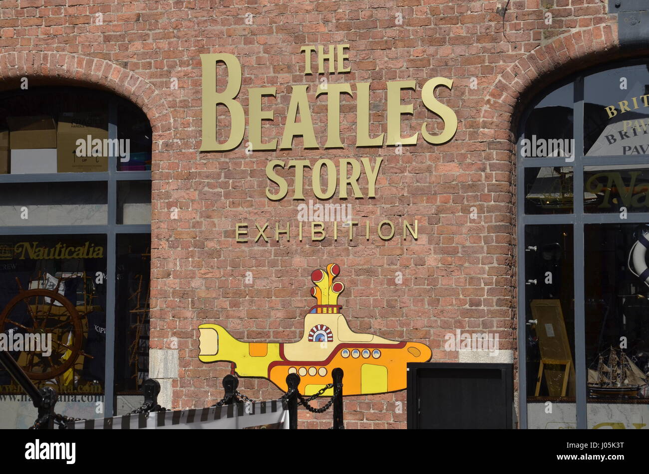 The Beatles Story exhibition at Albert Dock in Liverpool.The once working dockland area is a tourist and leisure attraction Stock Photo