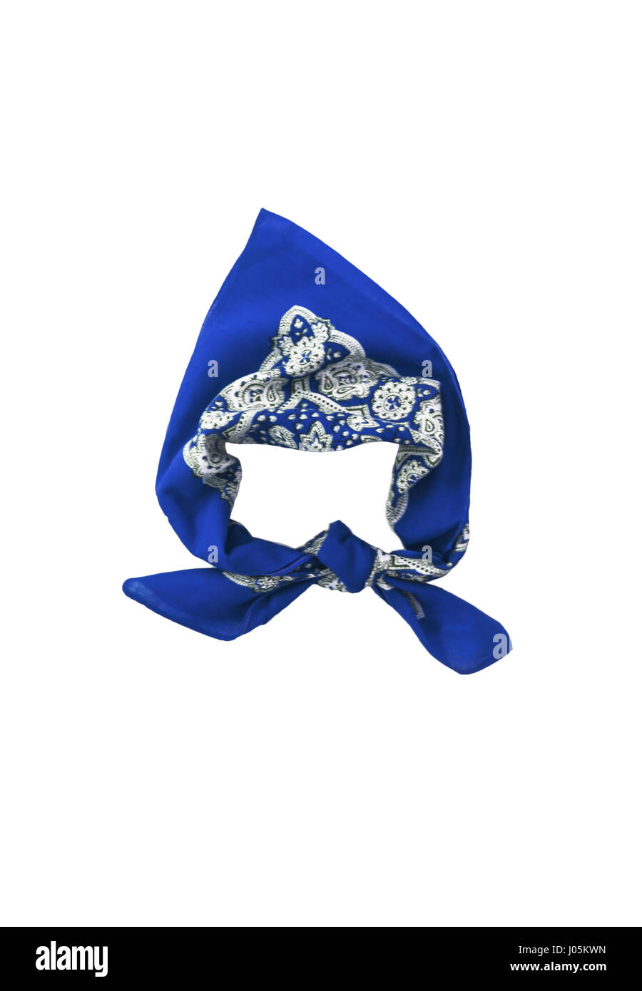 Blue, light blue kerchiefbandana with a pattern, isolated Stock Photo