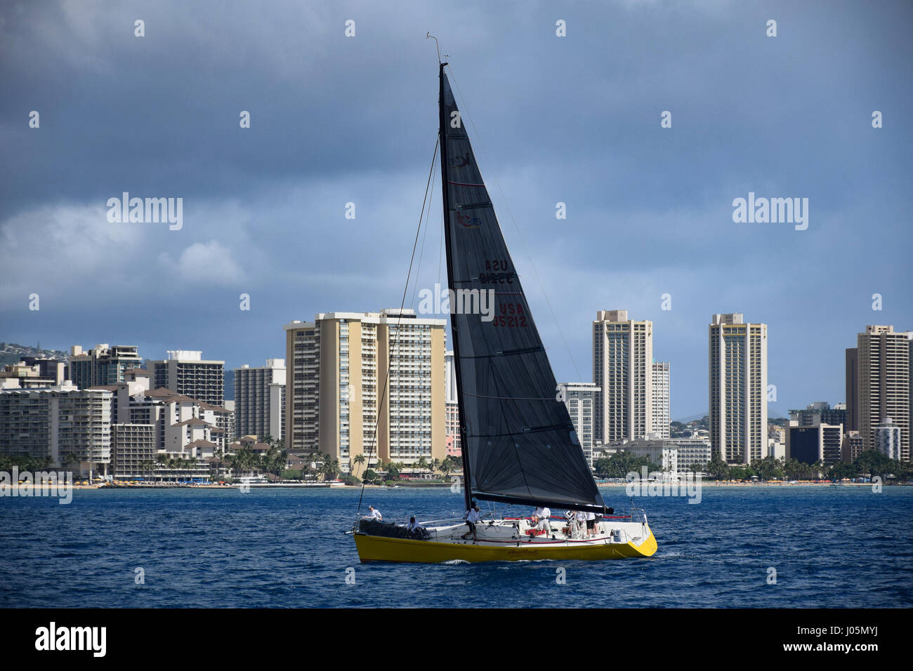 Sailboat cruising in Hawaiian waters Stock Photo Alamy