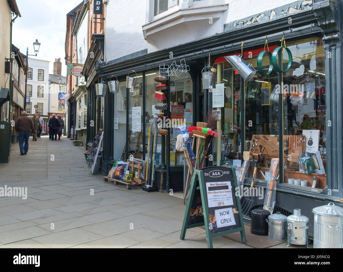 The Shropshire town Ludlow, one of the pretiest in England UK Rickards Hardware shop Stock Photo