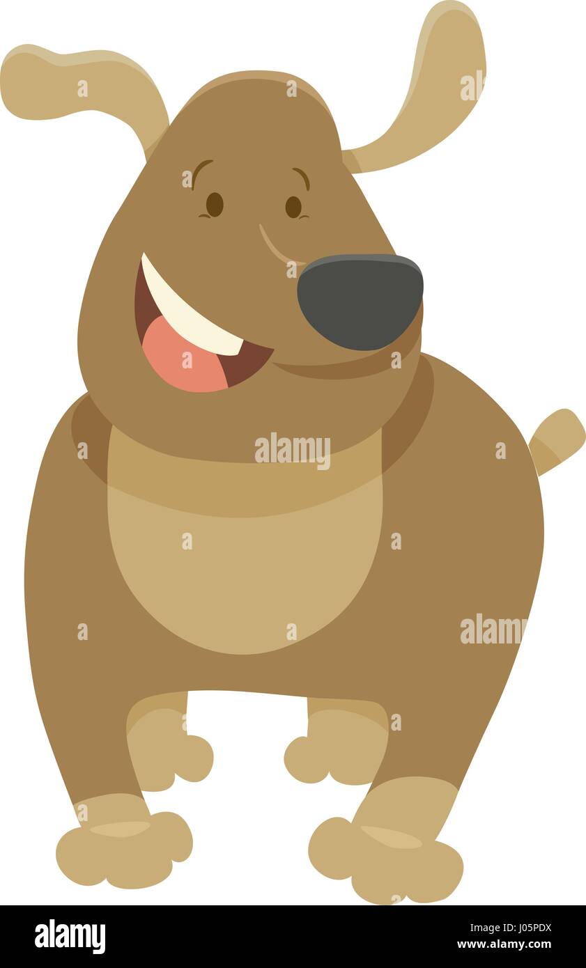 Cartoon Illustration of Funny Dog Animal Character Stock Vector Image ...