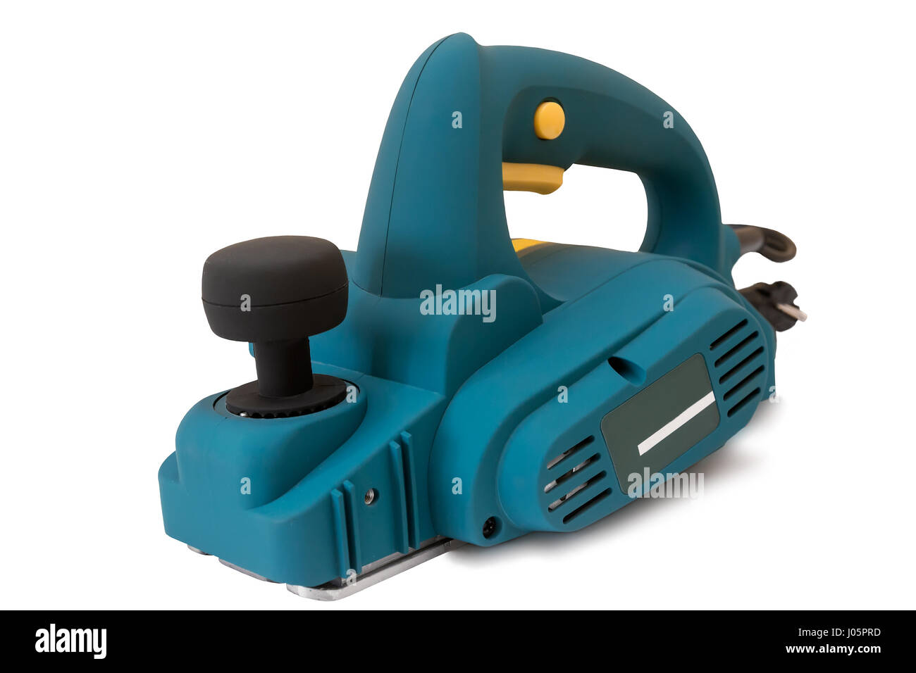 Portable electric hand planer . Presented on a white background Stock