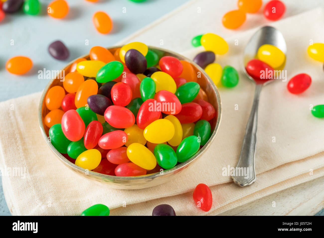 Sweet Gummy Jelly Bean Candy in a Bowl Stock Photo Alamy