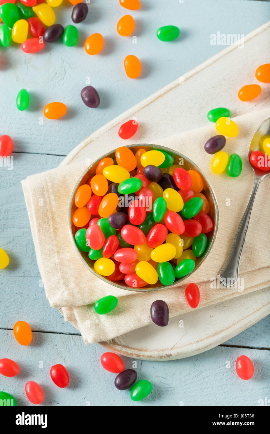 Sweet Gummy Jelly Bean Candy in a Bowl Stock Photo Alamy