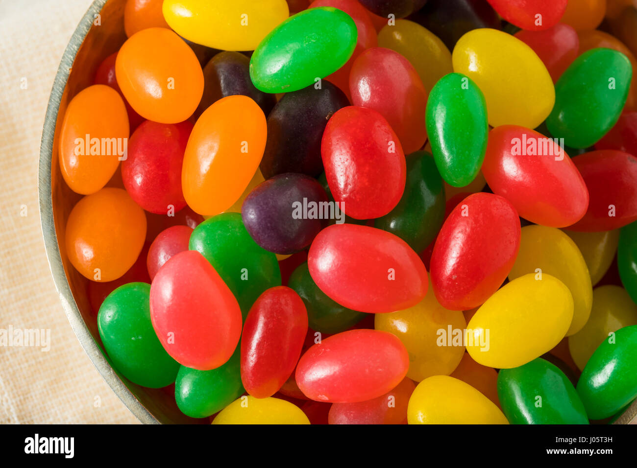 Sweet Gummy Jelly Bean Candy in a Bowl Stock Photo Alamy
