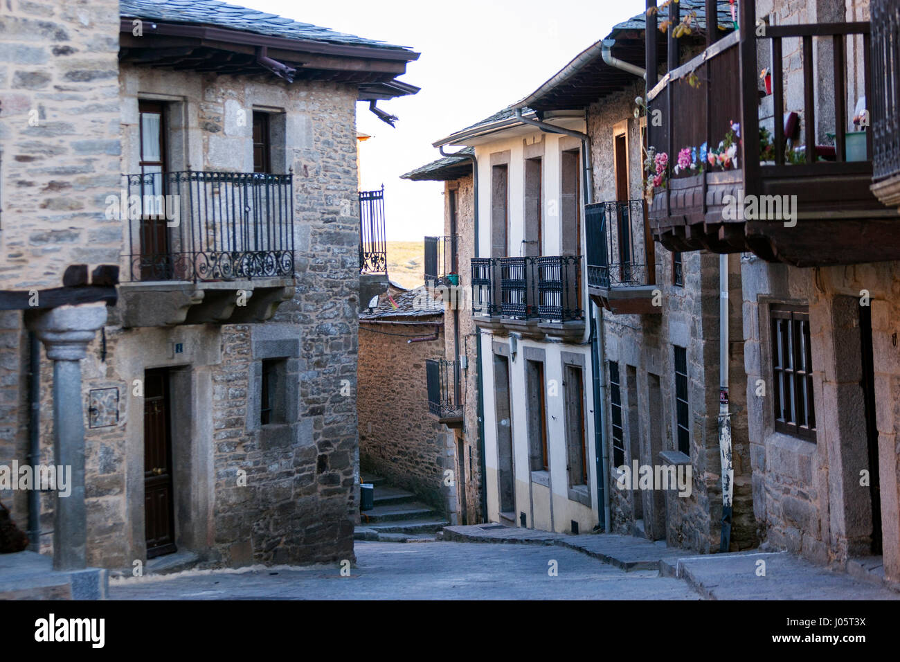 Rural houses in Puebla de Sanabria, Zamora province, Spain Stock Photo