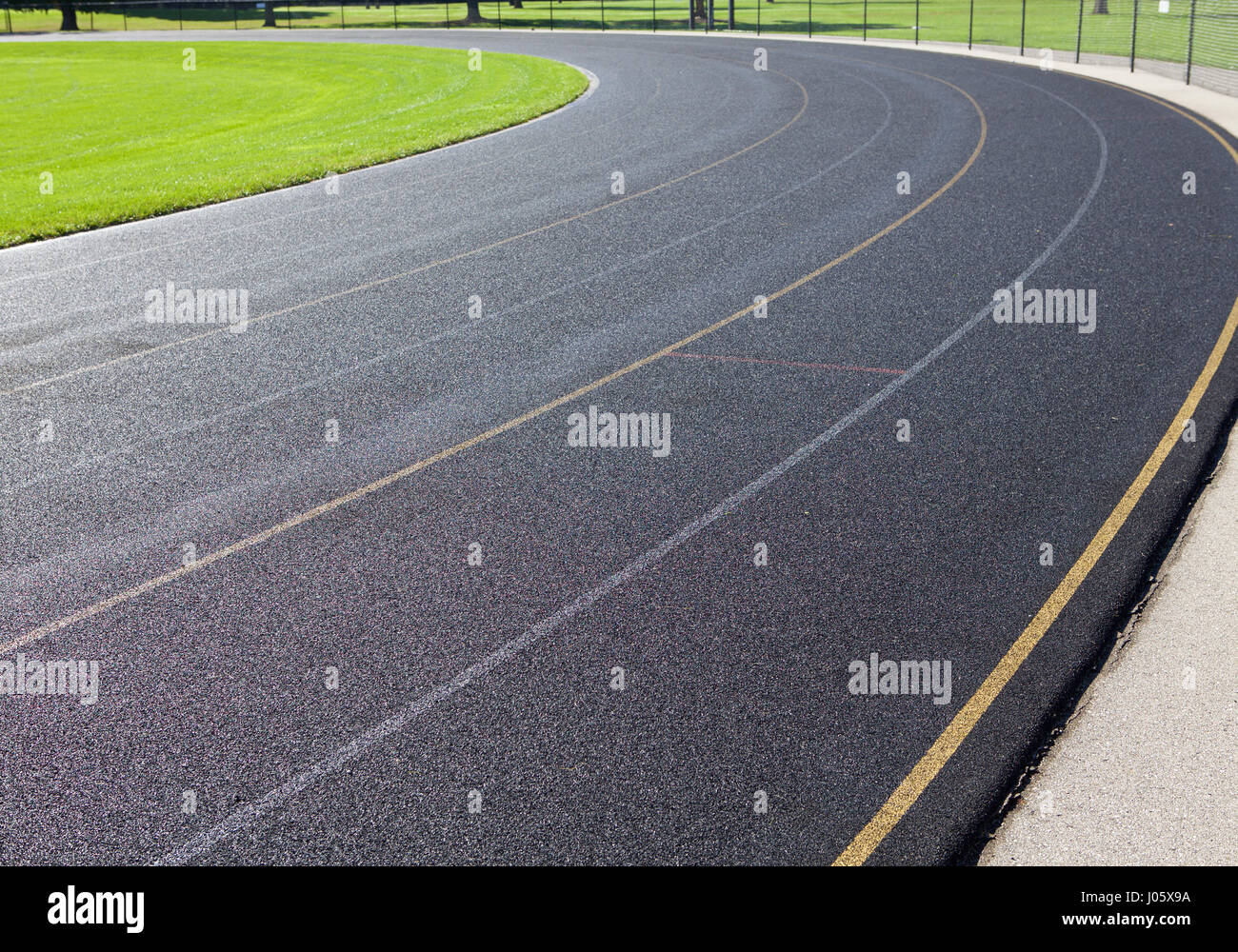 Cropped photo of a running track. Stock Photo