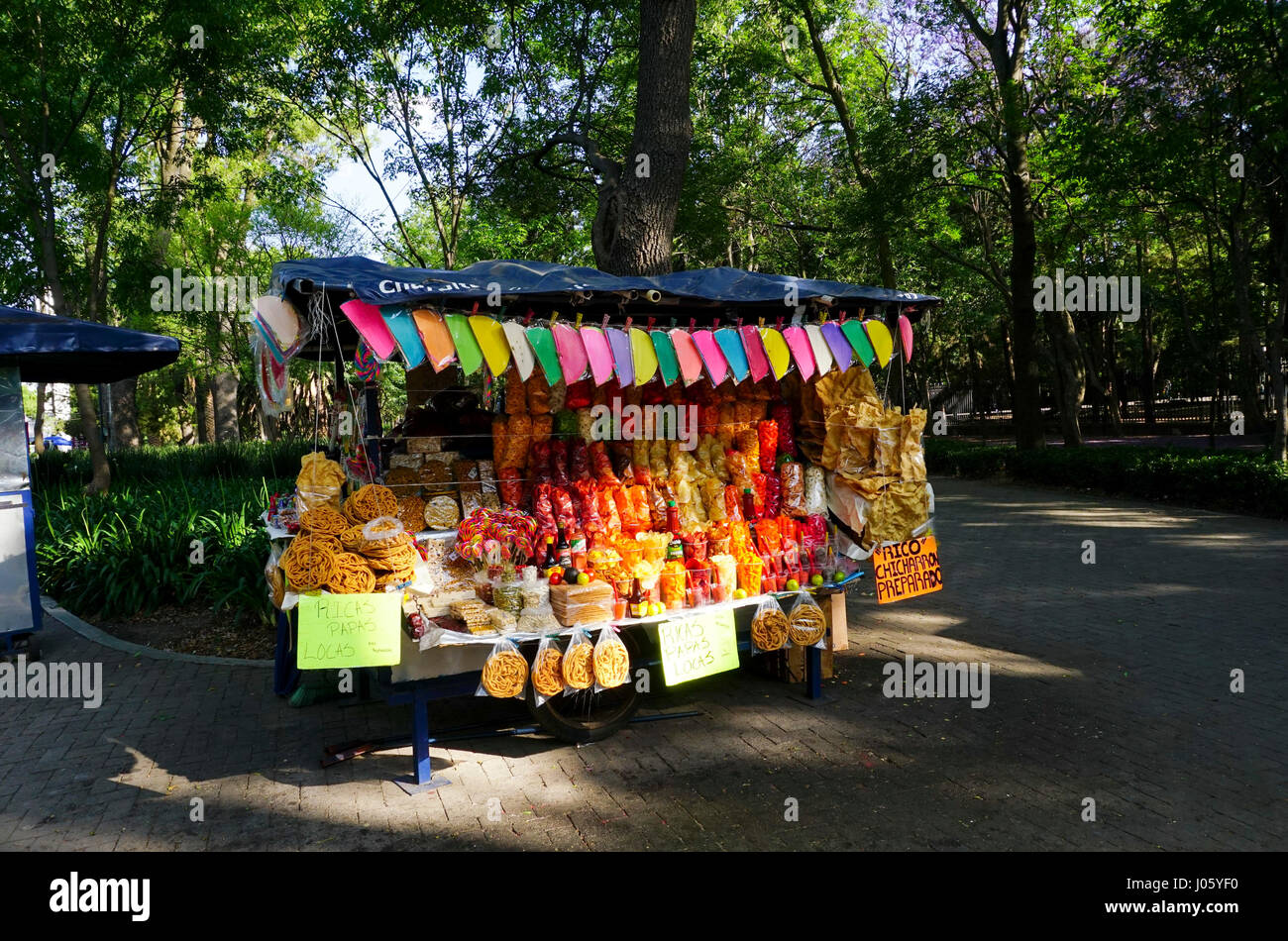 Mexican snack cart in Chapultepec Park, Mexico City, Mexico Stock Photo