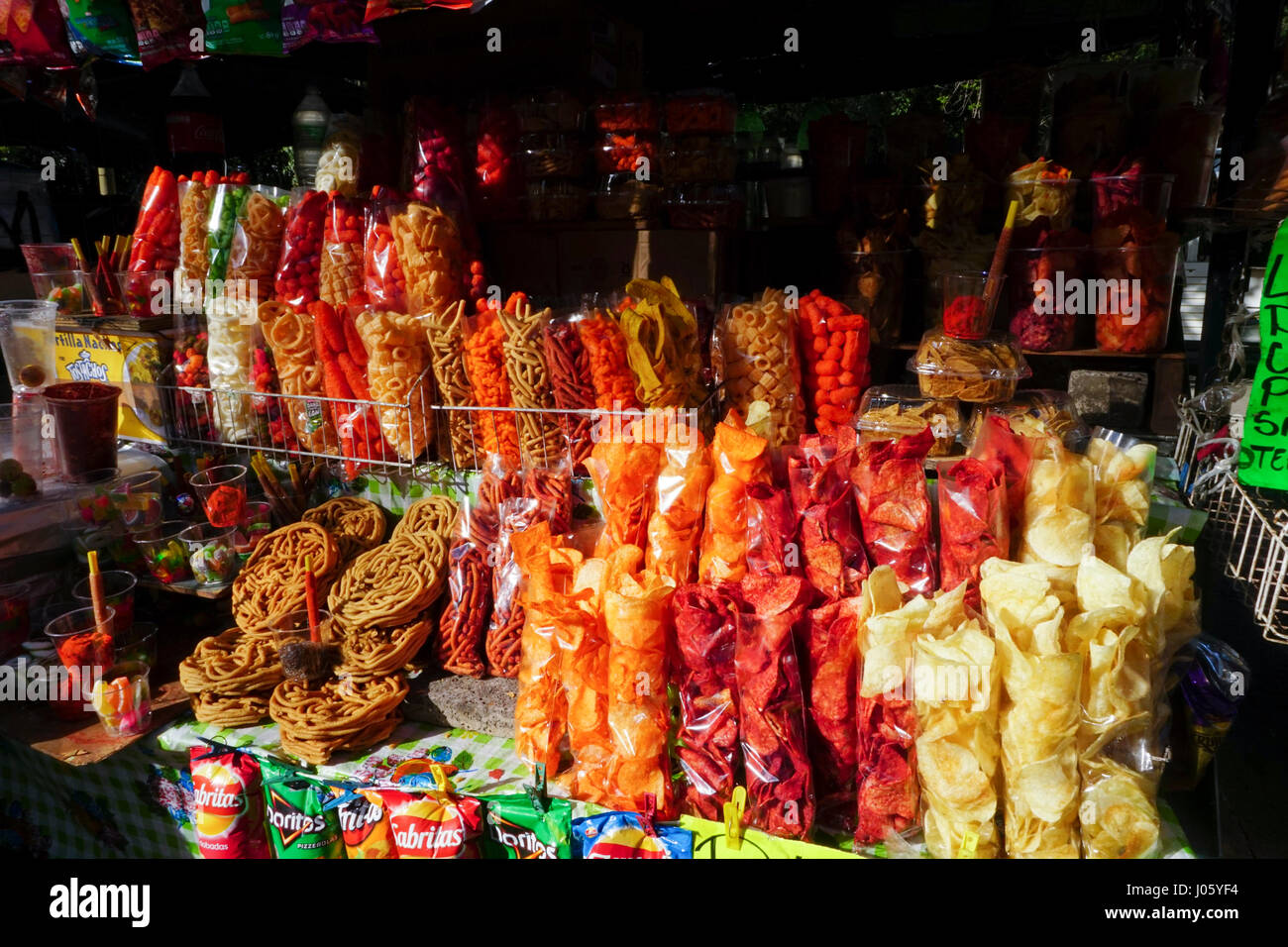 Mexican snack cart in Chapultepec Park, Mexico City, Mexico Stock Photo
