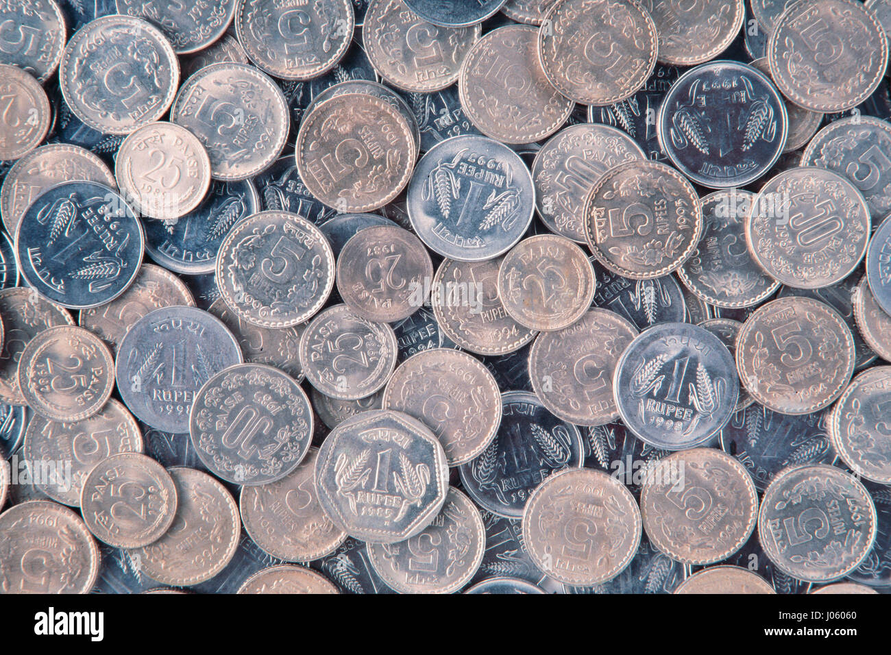 Indian currency coins, india, asia Stock Photo