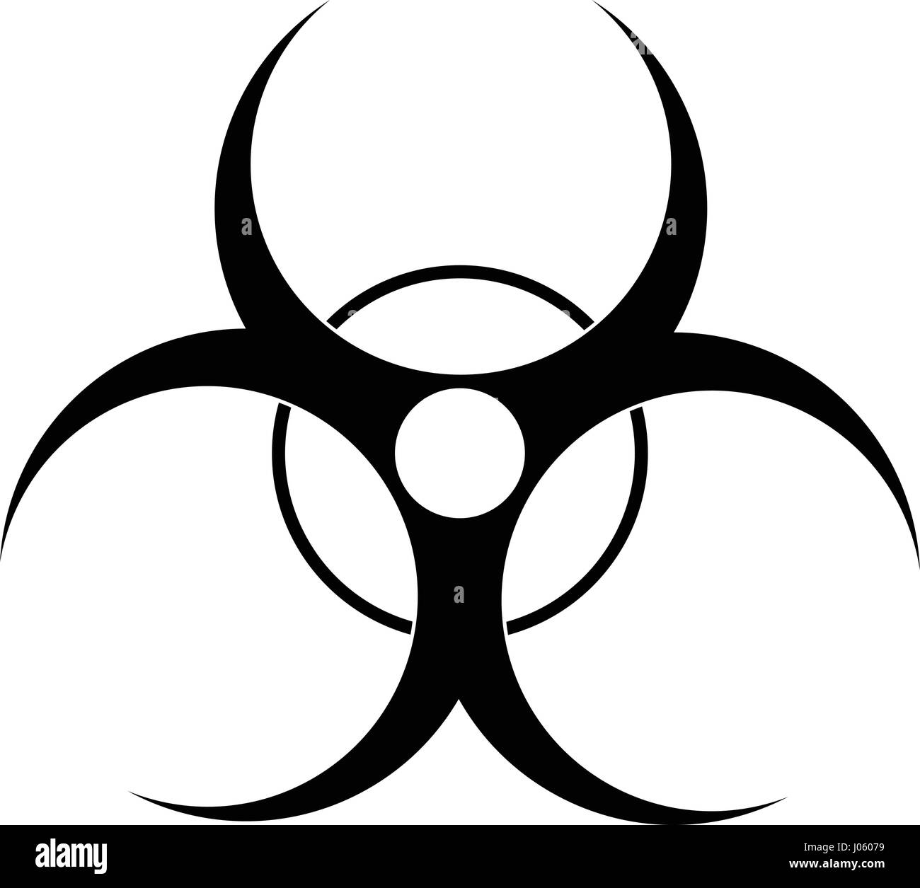 Black and white bio hazard sign - vector illustration. Stock Vector