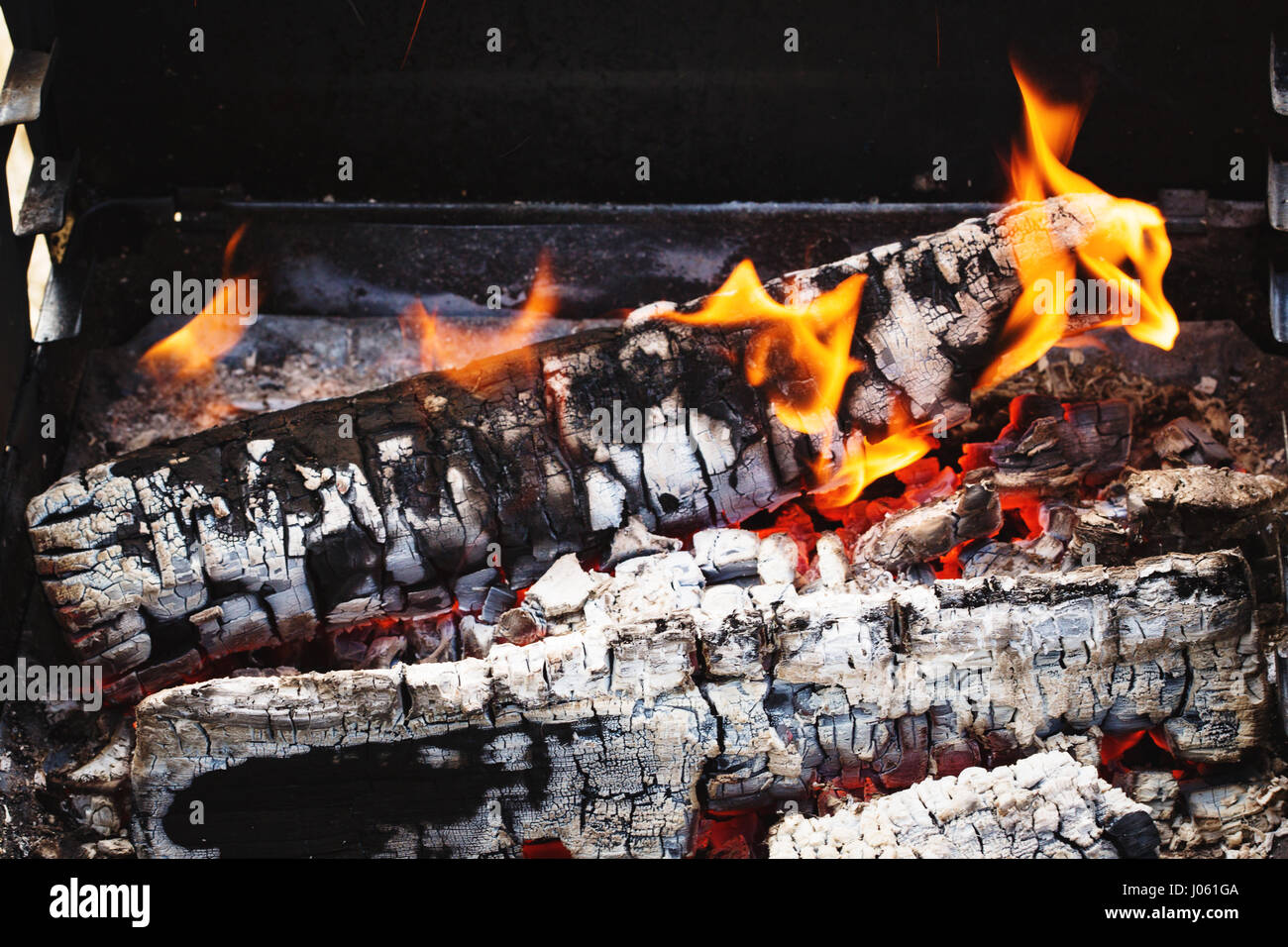 Closeup of burning firewood in the fireplace Stock Photo Alamy