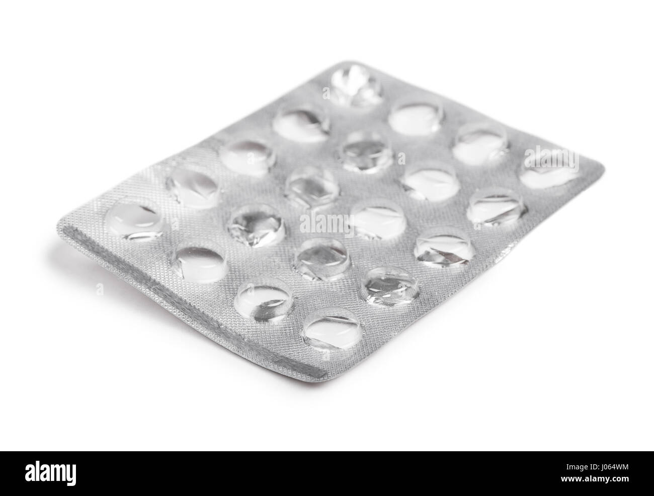 Empty pack of pills isolated on white background Stock Photo