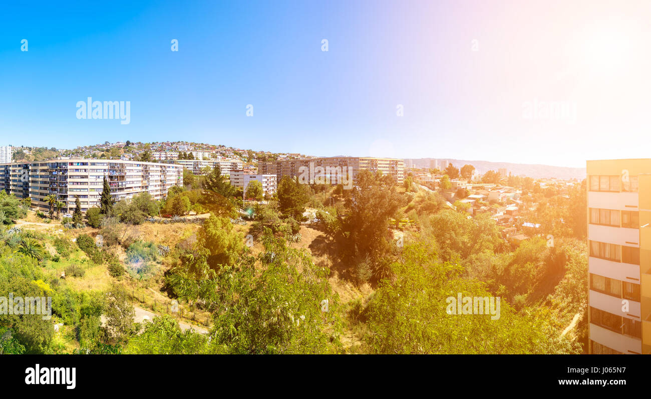 Panoramic view ofthe hill of Vina del Mar, Chile Stock Photo