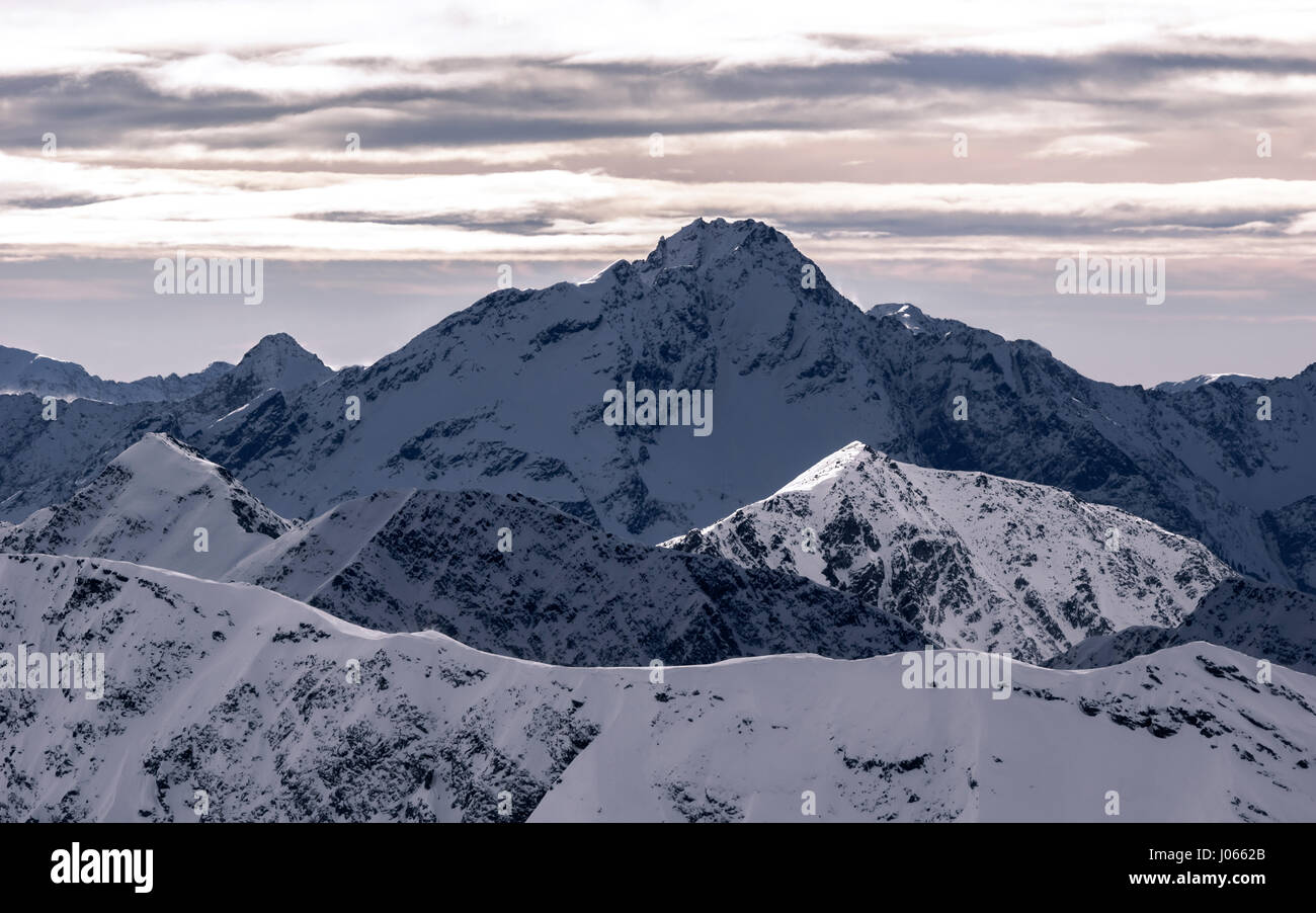 A breathtaking view on the Sportgastein ski region, Austria. Stock Photo