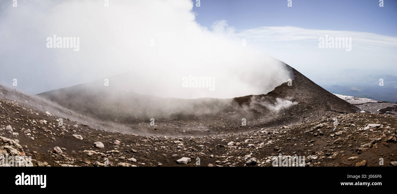 The Mount Etna in the east coast of Sicily, Italy. Mount Etna is an