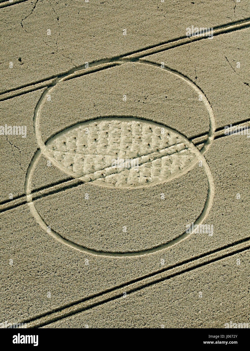 Foxhill, Wiltshire, UK: A CROP CIRCLE researcher claims the mysterious phenomenon is a temporary relief for Parkinson’s disease sufferers. In a story similar to the Oscar-winning 1985 fantasy film Cocoon, where the elderly have the signs of old age reversed by beings from another world, some British researchers now claim crop circles could have a similar effect in reality. Twenty-five years of study by scientific researcher Lucy Pringle, from Hampshire has revealed the beneficial effects of being inside a crop circle for sufferers of Parkinson’s disease. People suffering from the disease have  Stock Photo