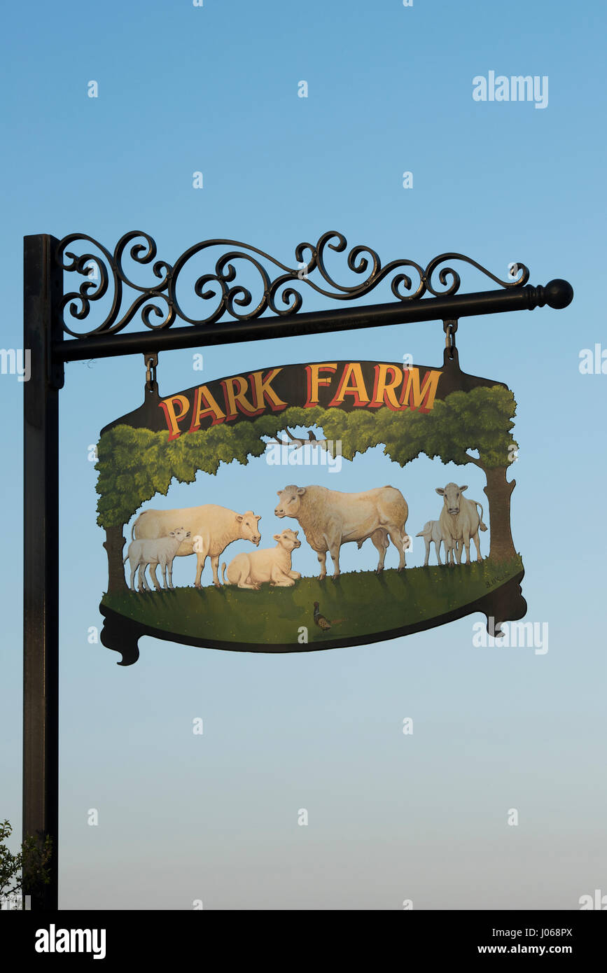 Park Farm sign, Stow on the Wold, Cotswolds, Gloucestershire, England