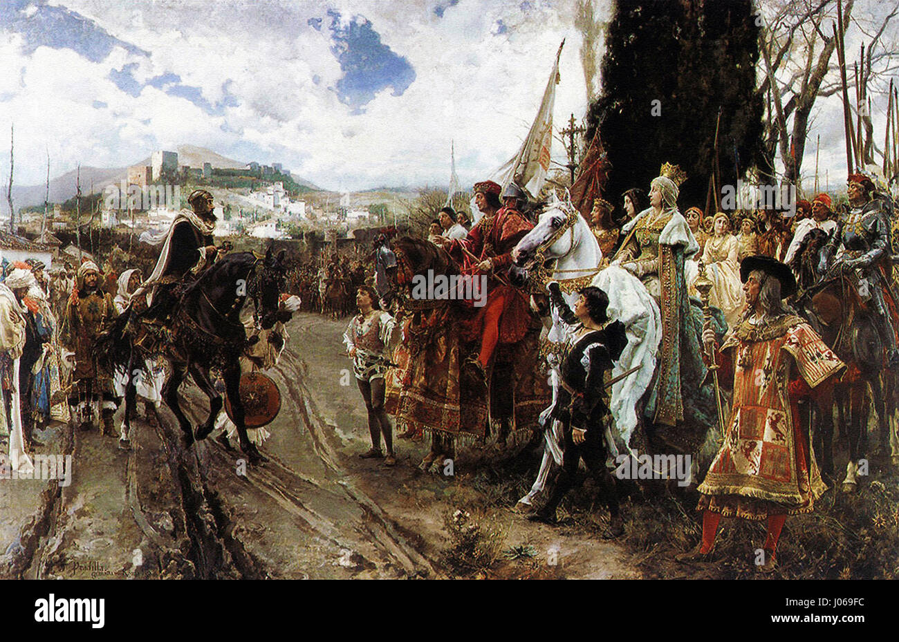 'La Rendición de Granada' by Francisco Pradilla depicts the dramatic ...