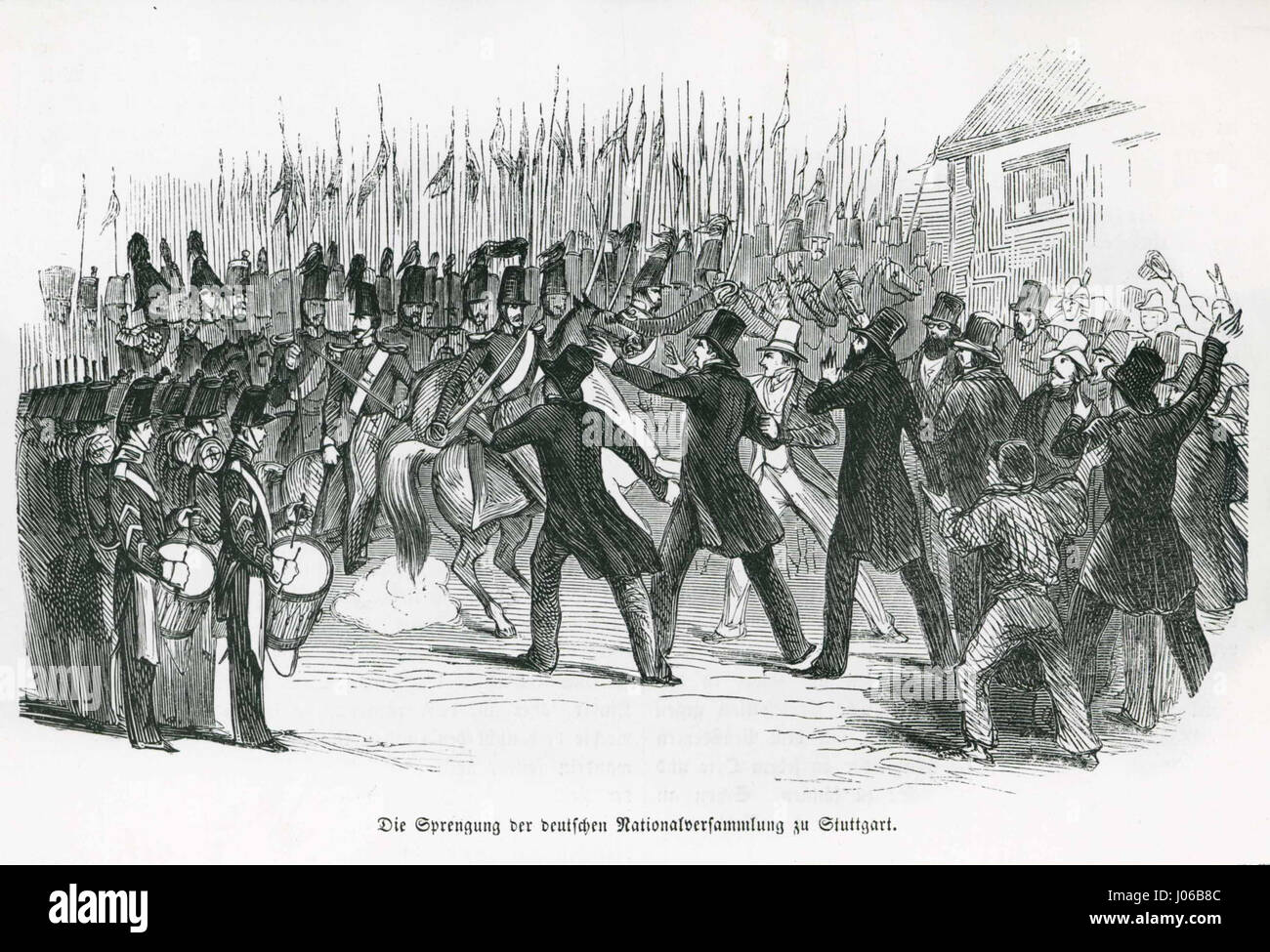 Württembergisches Militär im Einsatz gegen das Rumpfparlament 1849 Stock Photo