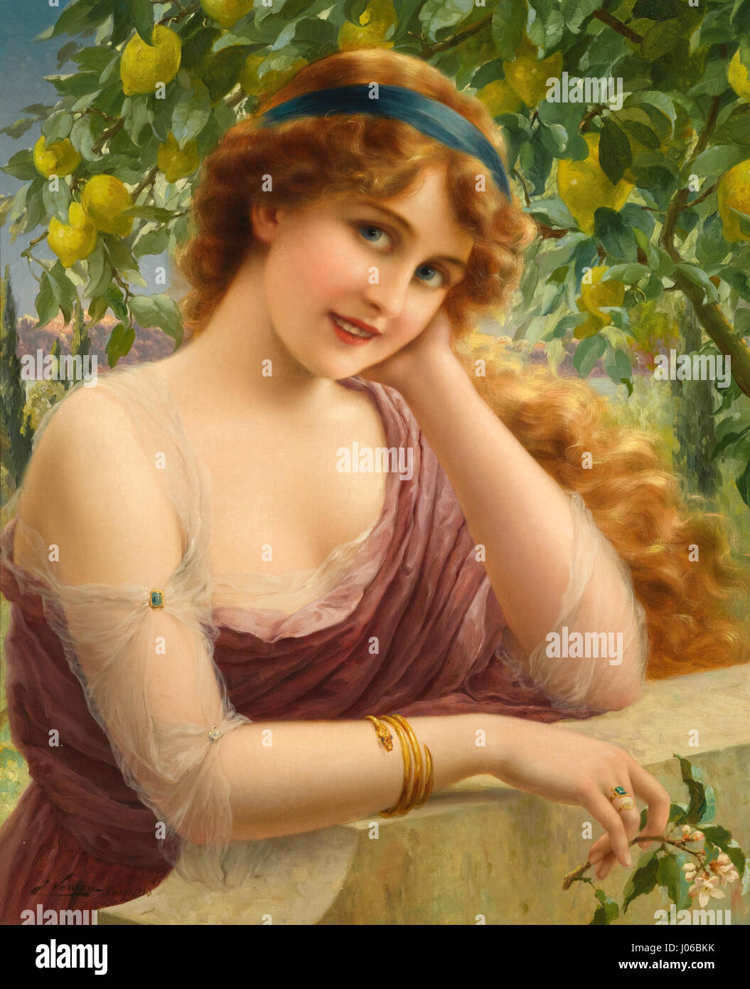 mile Vernon Fille Au Citronnier Stock Photo Alamy