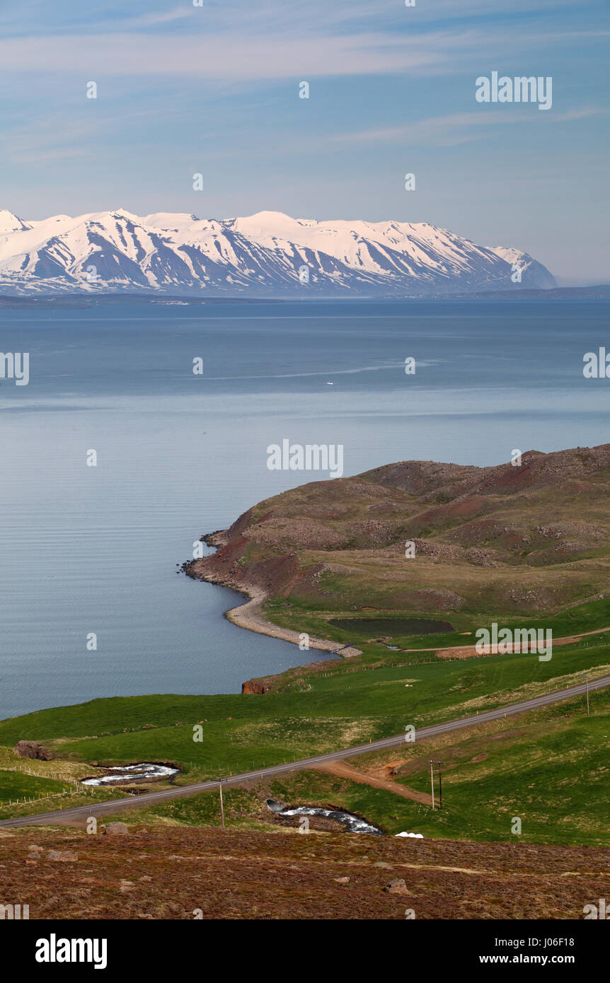 North Iceland flord - Eyjafjordur Stock Photo