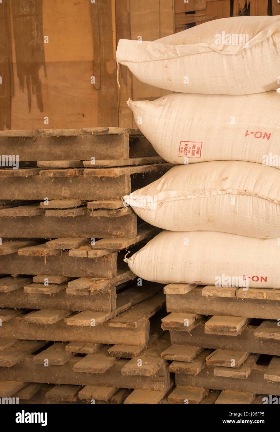 Poultry feed stacks Stock Photo Alamy