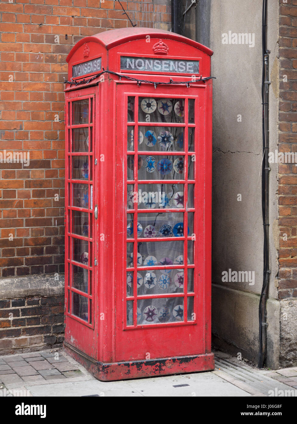 Old K6 red telephone box in Oxford Stock Photo
