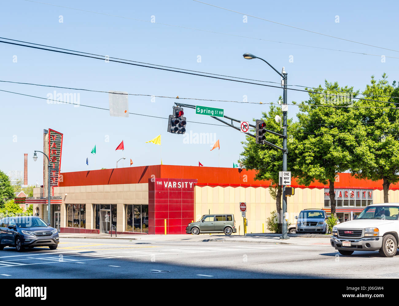 The Iconic Varsity drivethrough restaurant in Atlanta, Stock