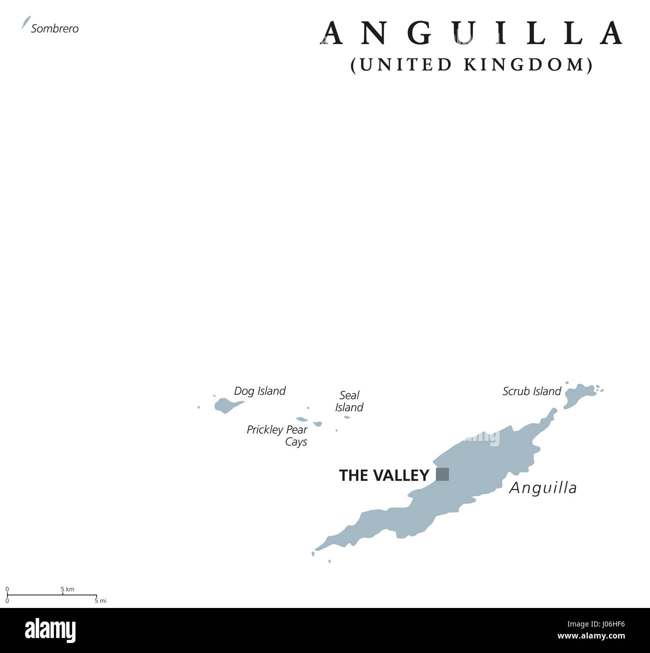 Anguilla Political Map With Capital The Valley British Overseas Territory In The Caribbean Part Of The Leeward Islands In The Lesser Antilles Stock Photo Alamy