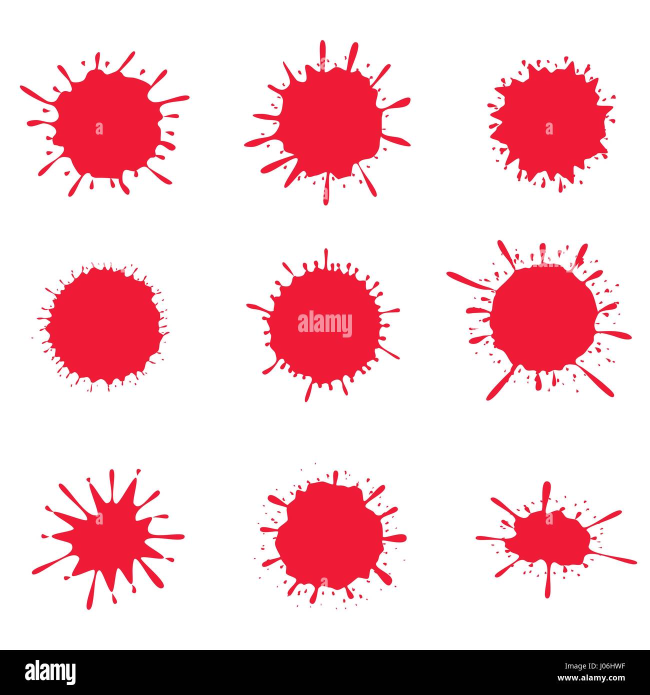 Red Paint splash set Stock Vector Image & Art Alamy