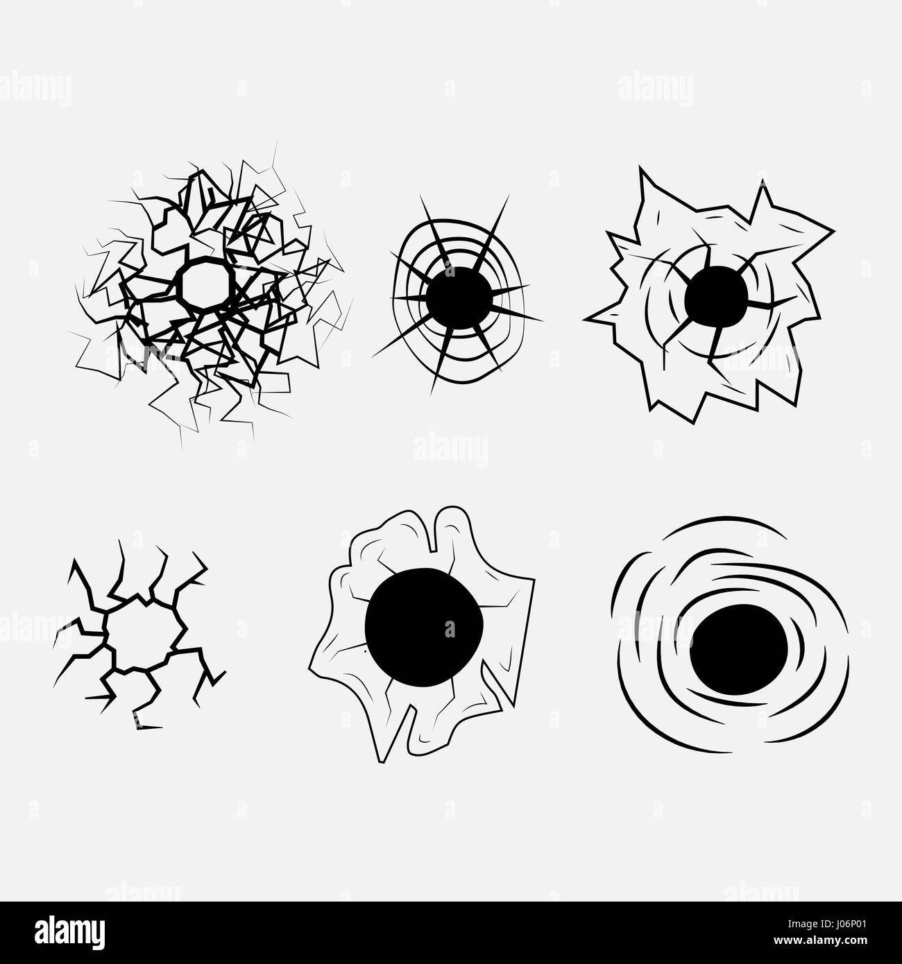 Bullet hole vector Black and White Stock Photos & Images - Alamy