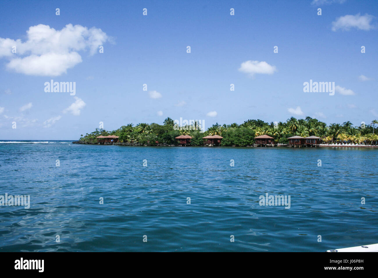 Cove on the Island of Roatan, Honduras Stock Photo