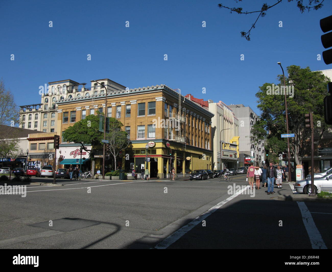 Corner of Shattuck Avenue & Kittredge Street Berkeley, California Stock