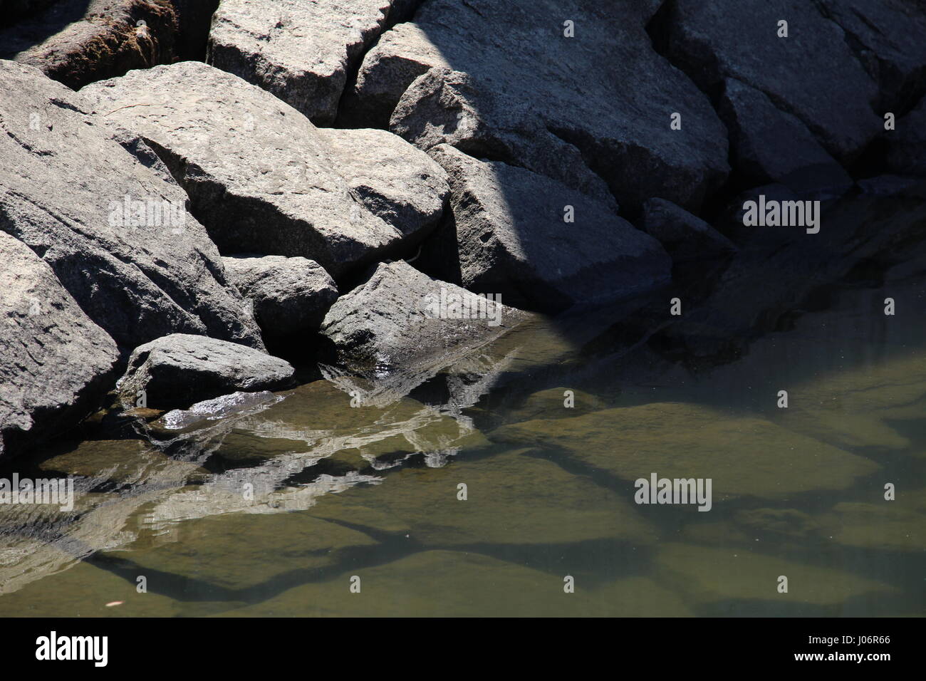 Stones from the harbour of Barca de Alva on the Douro river (Portugal) Stock Photo