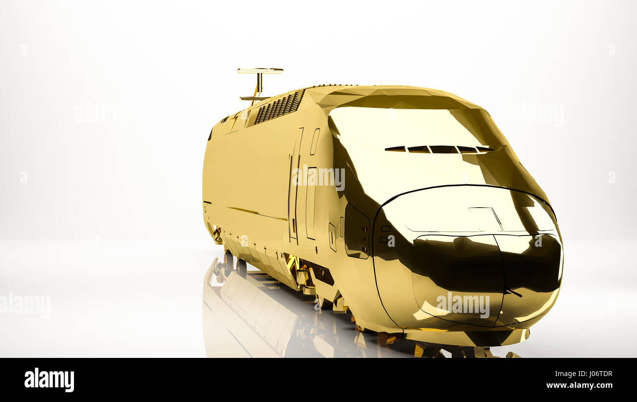 golden 3d rendering of a car inside a studio Stock Photo - Alamy