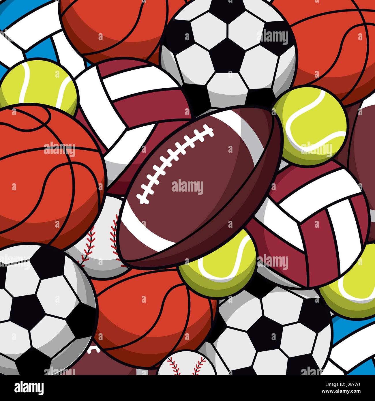 balls sport game various seamless pattern Stock Vector Image & Art - Alamy