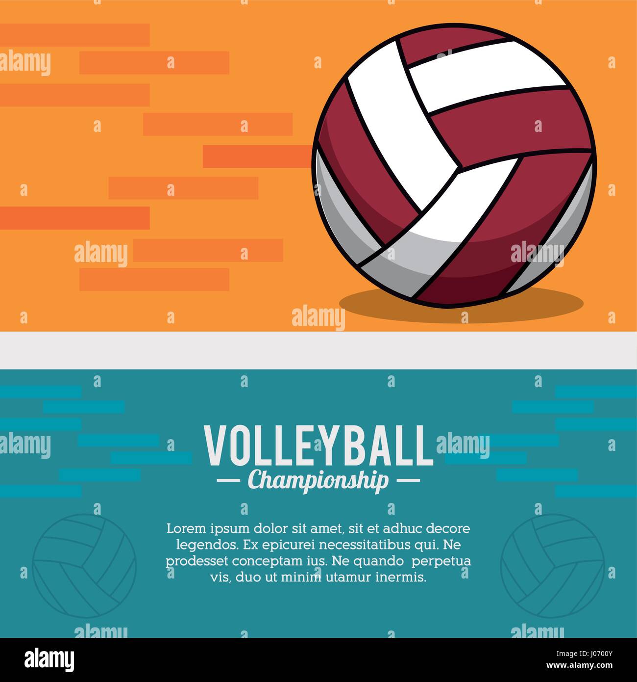 volleyball sport ball championship postcard Stock Vector Image & Art