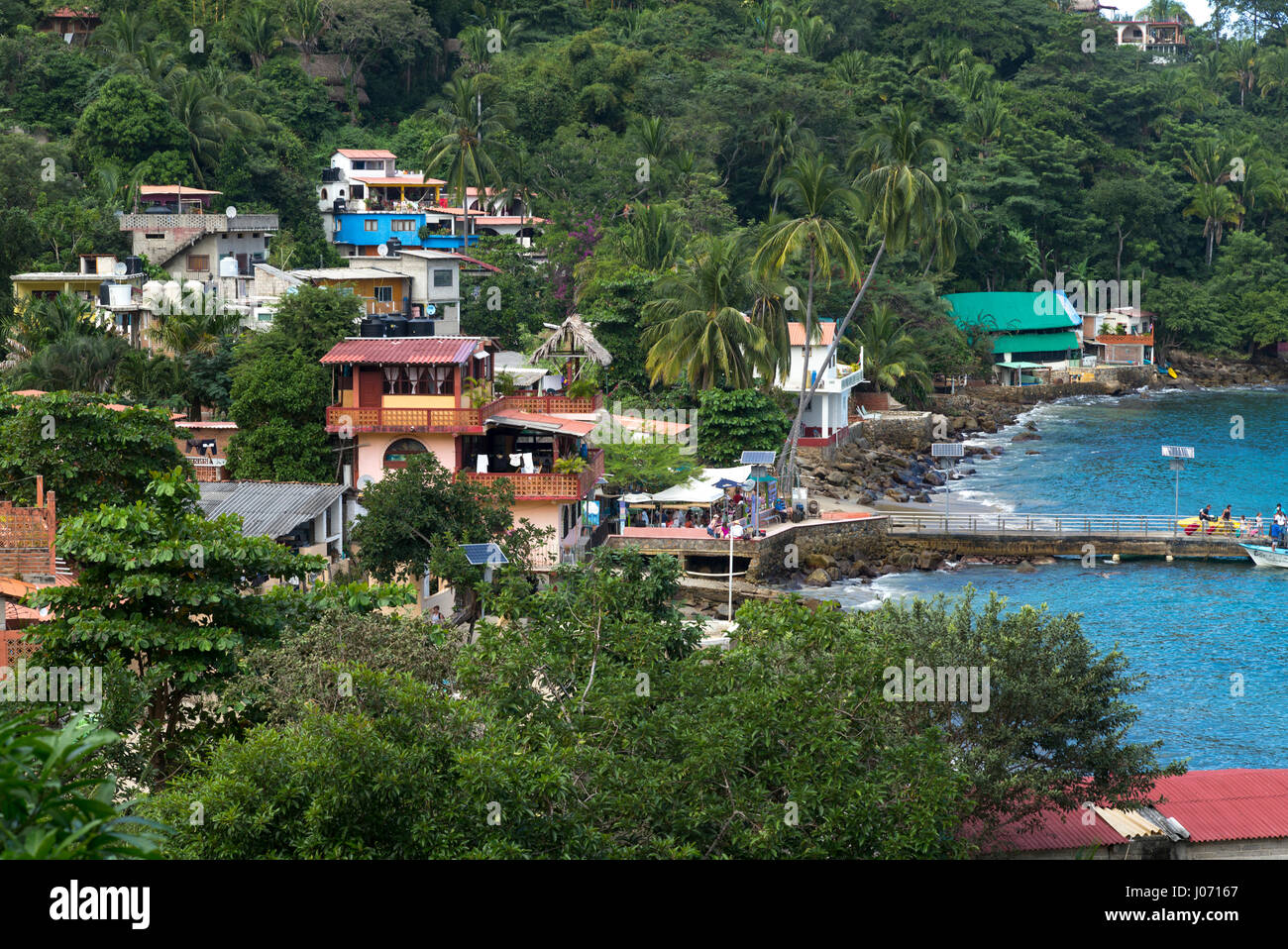 View of small coastal town, Yelapa, Jalisco, Mexico Stock Photo Alamy