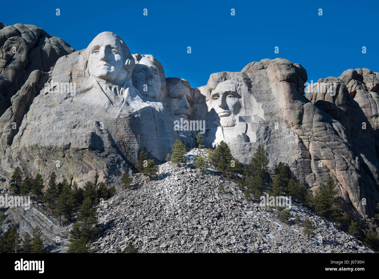 Mount Rushmore Memorial Monument is a popular tourist destination in the Black Hills of South Dakota Stock Photo