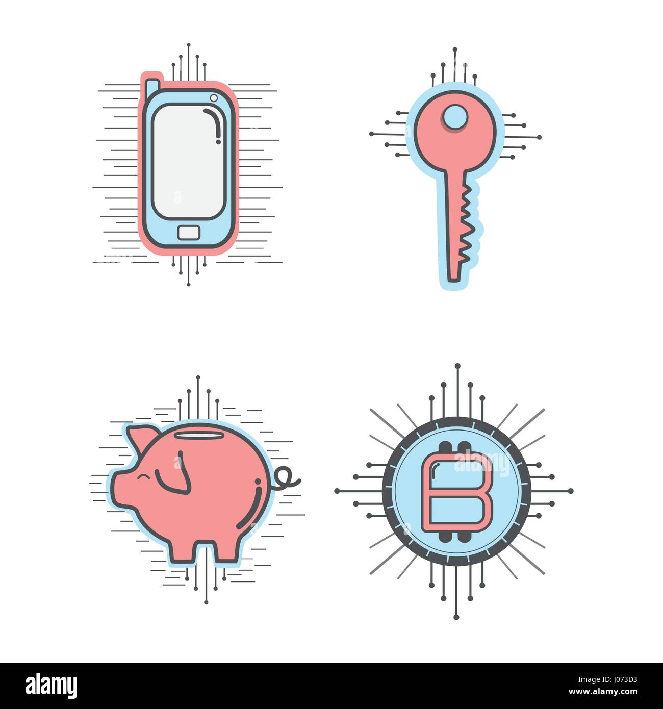 line set icon circuit bitcoin money currency Stock Vector Image & Art ...