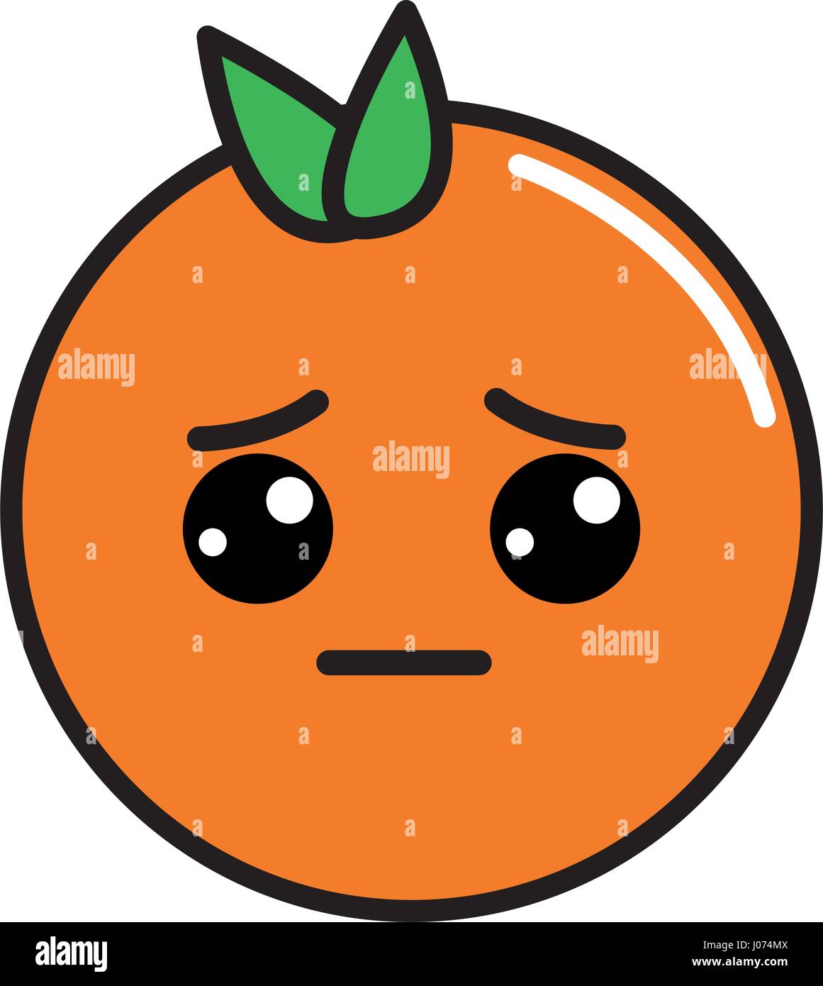 kawaii cute sad orange fruit Stock Vector Image & Art - Alamy