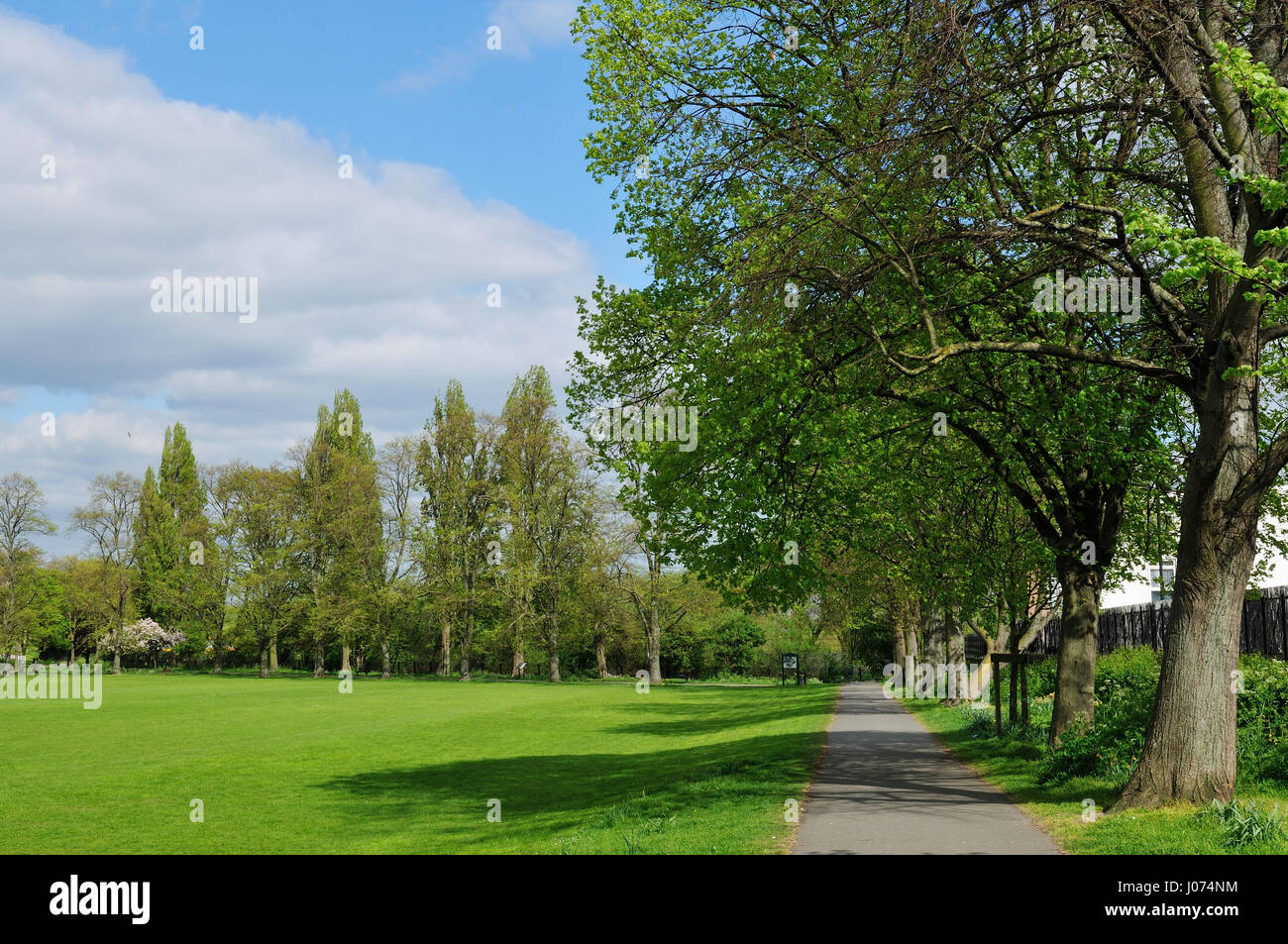 Markfield Park, South Tottenham, London UK, in springtime Stock Photo