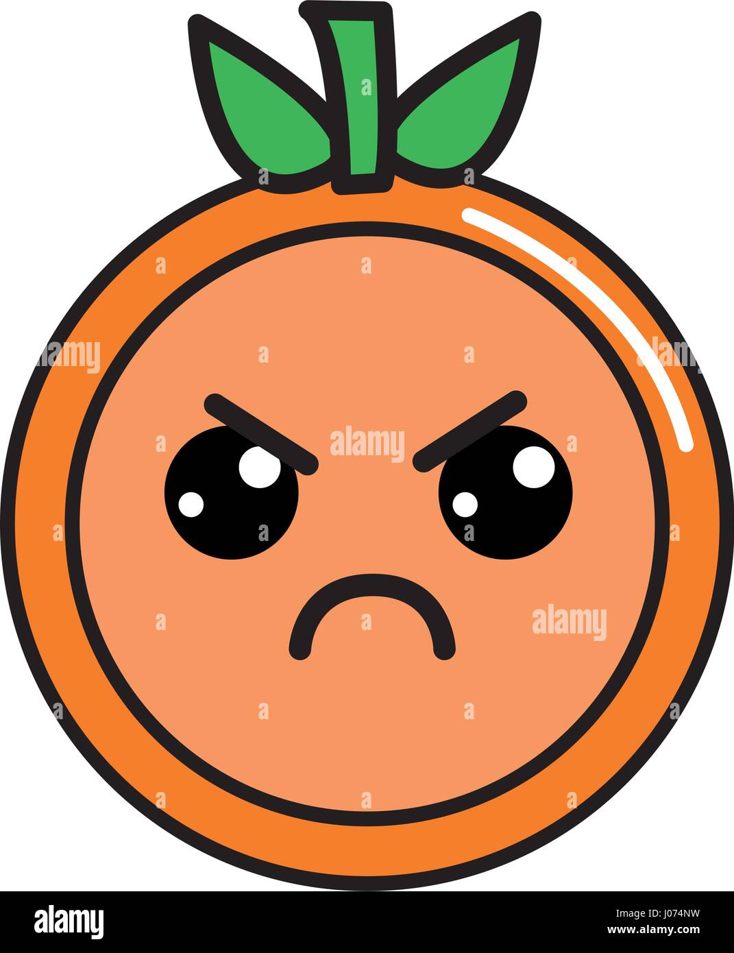 kawaii cute angry orange fruit Stock Vector Image & Art - Alamy