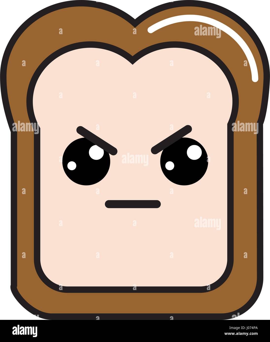kawaii cute angry bread icon Stock Vector Image & Art - Alamy