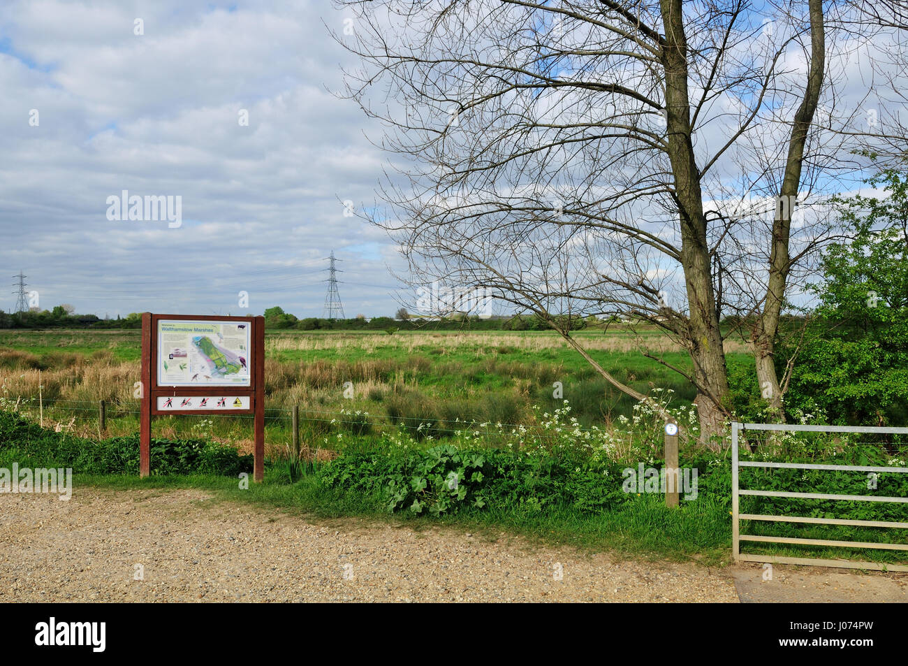 Walthamstow Marshes near Springfield Park, North East London UK Stock