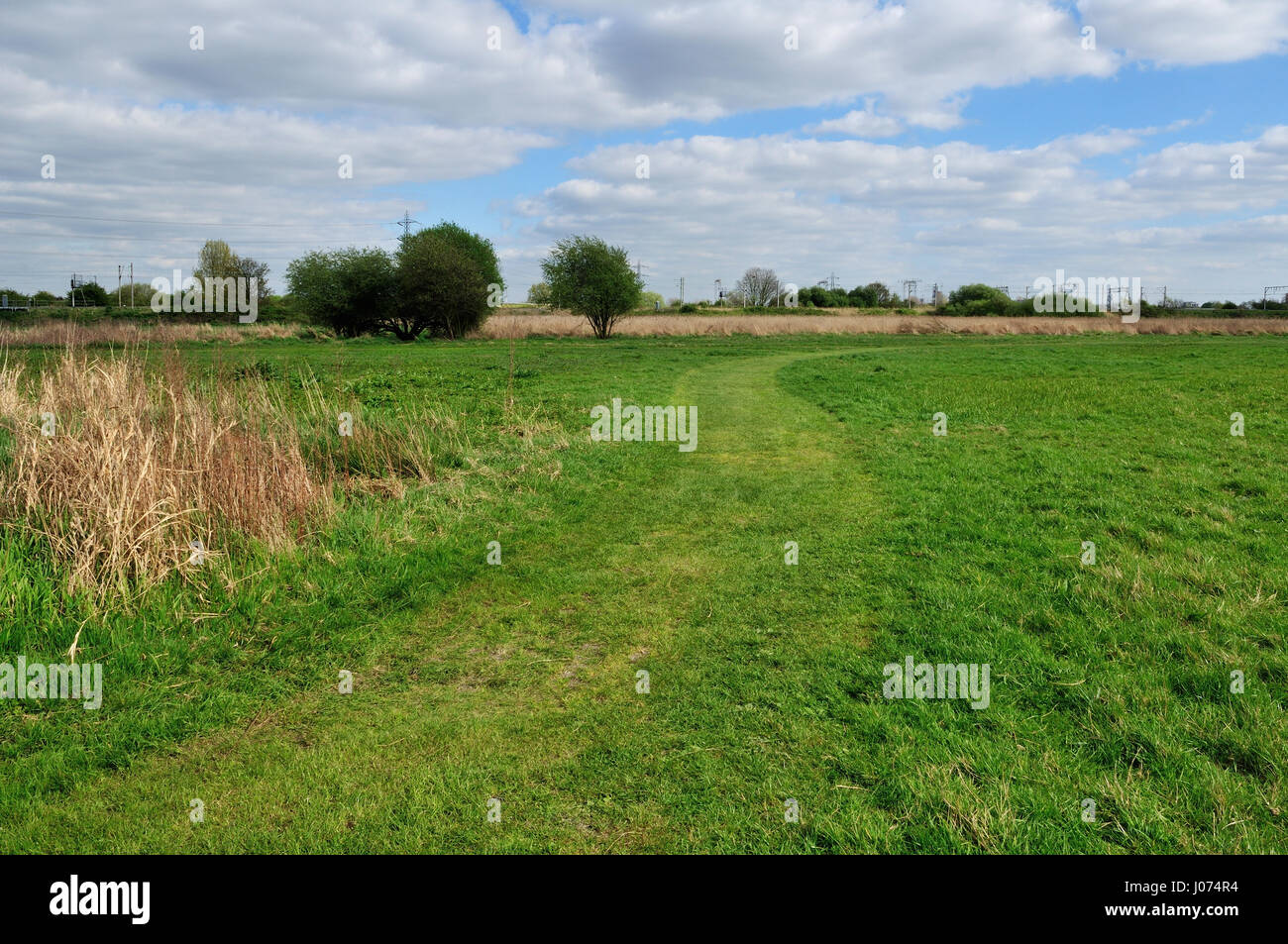 Path across Walthamstow Marshes, North East London UK Stock Photo