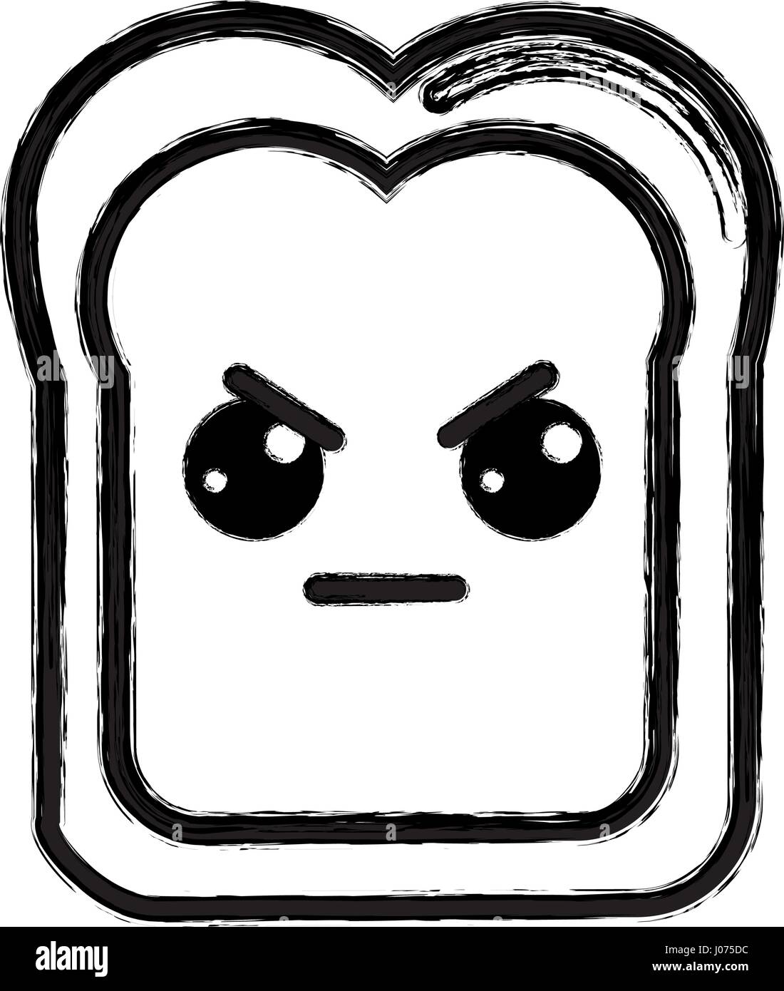 contour kawaii cute angry bread icon Stock Vector Image & Art Alamy