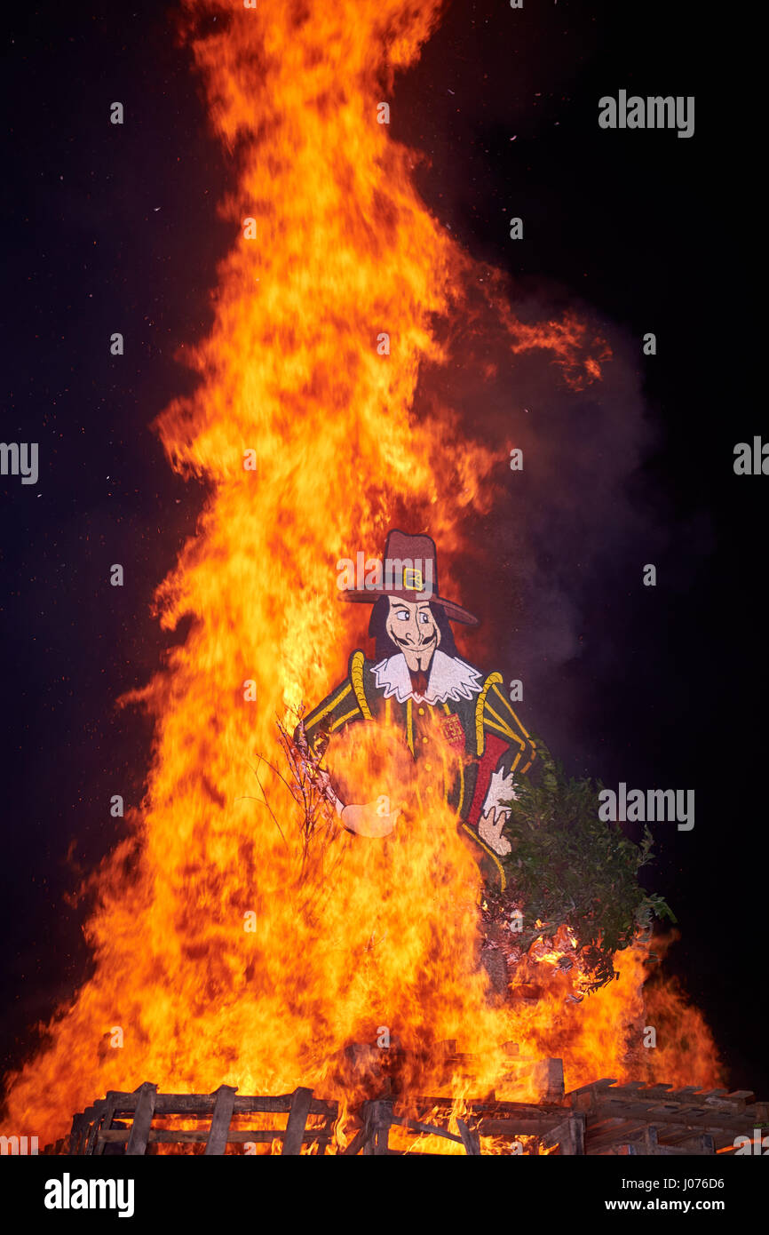 Guy Fawkes figure on the bonfire at Wallingford firework display