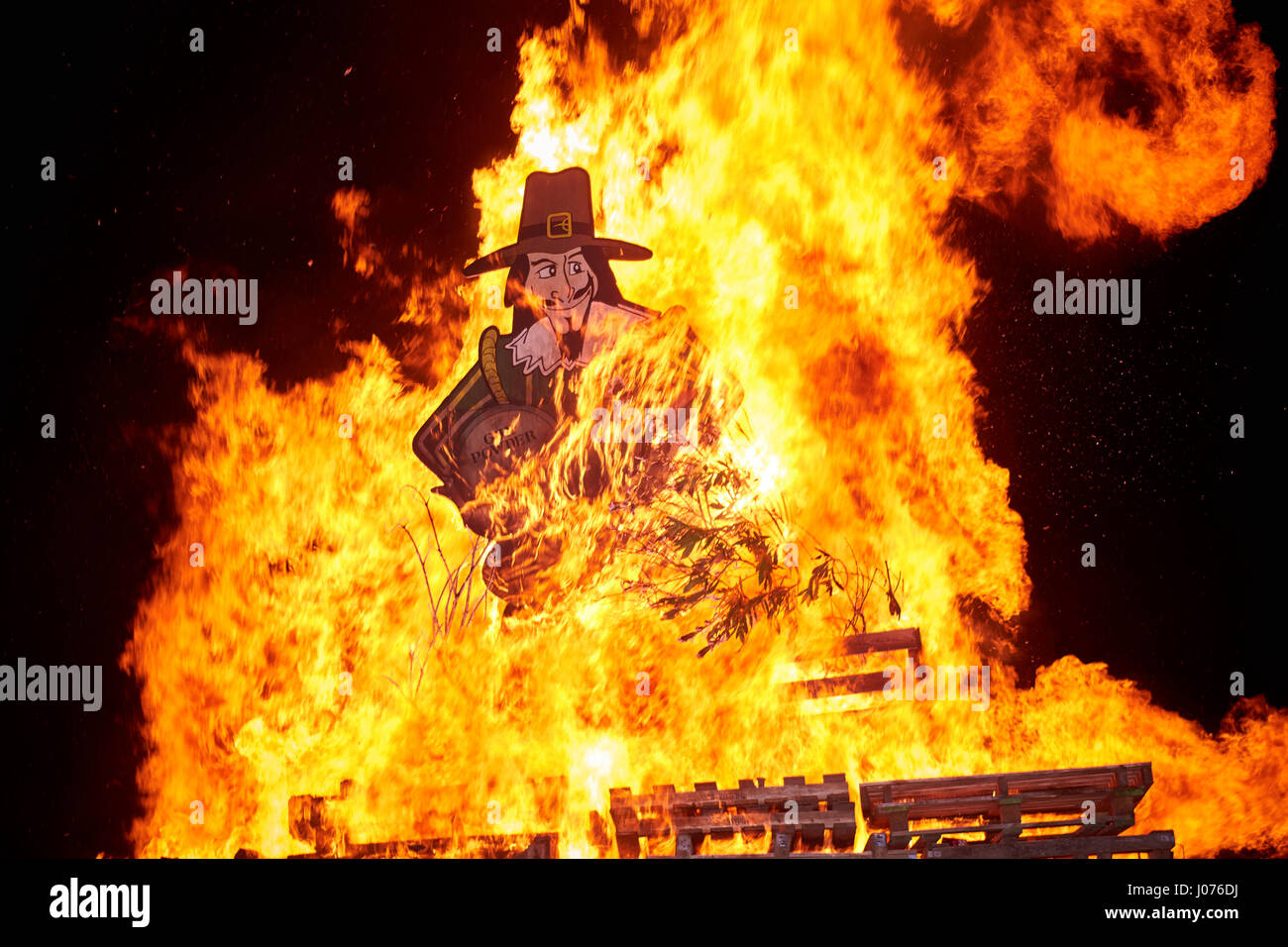 Guy Fawkes figure on the bonfire at Wallingford firework display